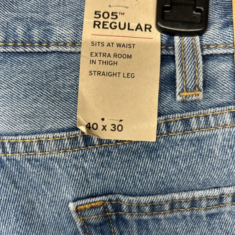 Levi's Men's NWT 505 Jean Regular Fit Straight Leg (40x30) 100% cotton